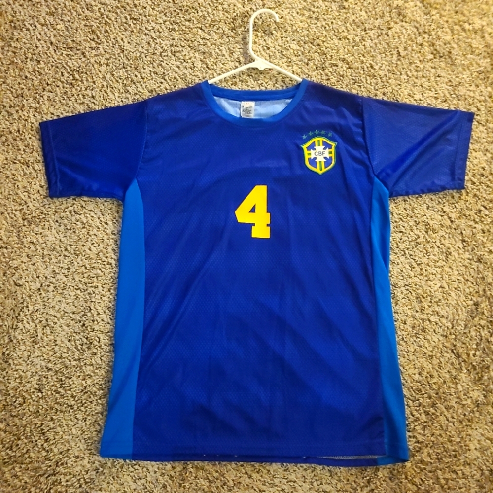 Brazil soccer  David Luiz #4 Away Kit Men size M